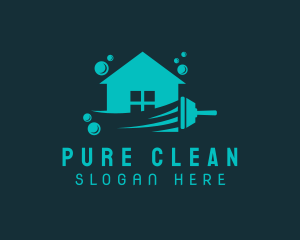 Squeegee House Bubbles logo design