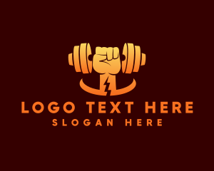 Weightlifting - Gym Fist Dumbbell logo design