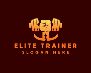 Gym Fist Dumbbell logo design