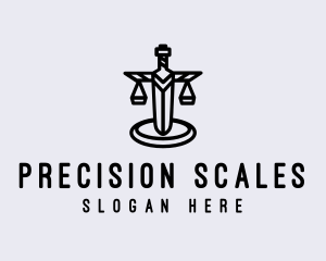 Sword Justice Scale logo design