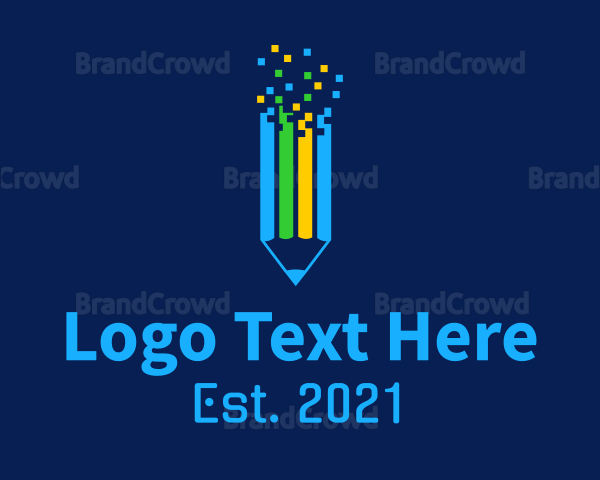 Digital Pixel Pencil Logo