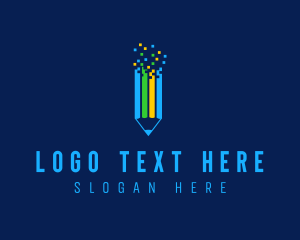 Data - Digital Pixel Pencil logo design