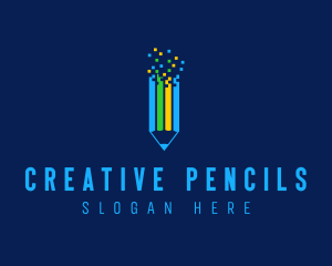 Digital Pixel Pencil  logo design