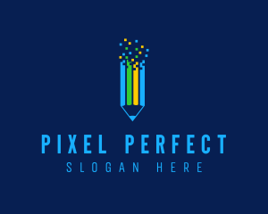 Digital Pixel Pencil  logo design