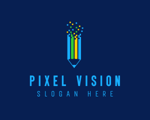 Digital Pixel Pencil  logo design