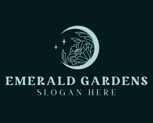 Floral Moon Star logo design