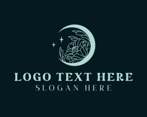 Yoga - Floral Moon Star logo design