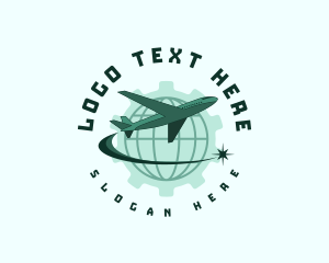 Globe - Global Flight Airplane logo design