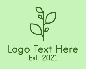 Outline - Green Plant Seedling logo design