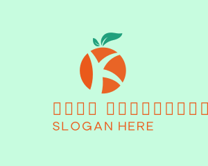 Weight Loss - Orange Fruit Letter K logo design