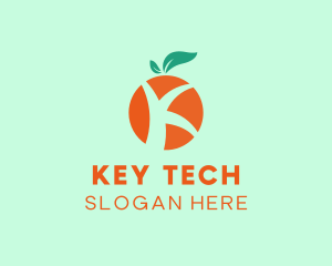 Orange Fruit Letter K logo design