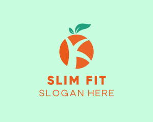 Weight Loss - Orange Fruit Letter K logo design