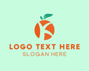 Grocery - Orange Fruit Letter K logo design