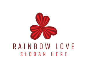 Red Clover Hearts logo design