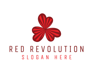 Red Clover Hearts logo design