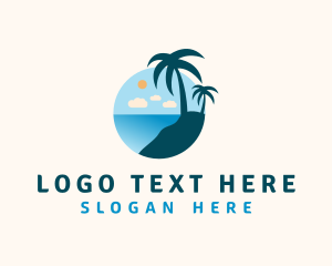 Seaside - Palm Tree Summer logo design
