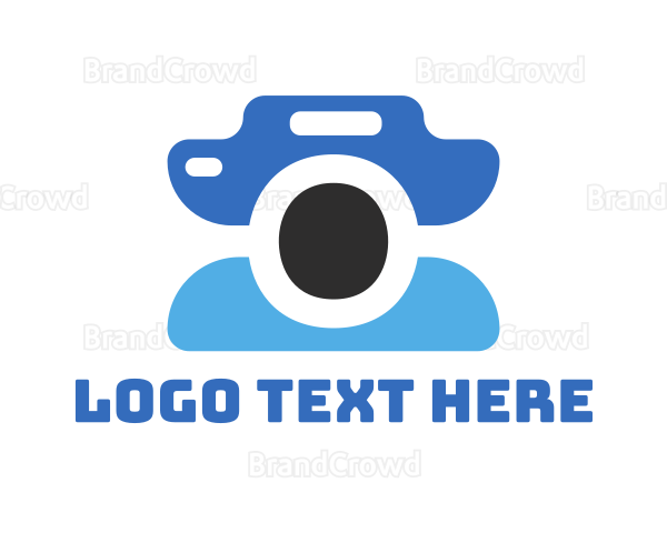 Abstract Blue Camera Logo