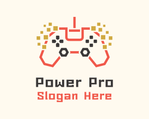 Pixel Gamepad Gaming Cafe Logo