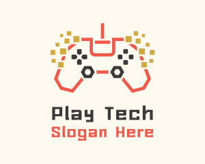 Gamepad - Pixel Gamepad Gaming Cafe logo design