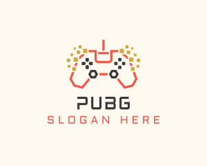 Pixel Gamepad Gaming Cafe logo design