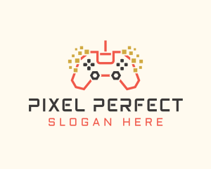 Pixel Gamepad Gaming Cafe logo design