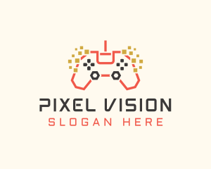 Pixel Gamepad Gaming Cafe logo design