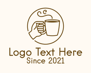 Latte - Hand Hot Drink logo design