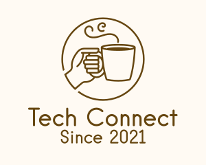 Tea Shop - Hand Hot Drink logo design