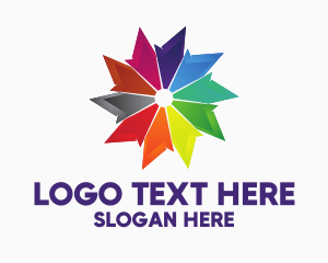 Printing - Colorful Pinwheel Star logo design