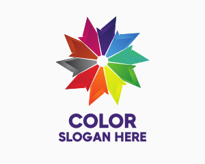 Colorful Pinwheel Star logo design