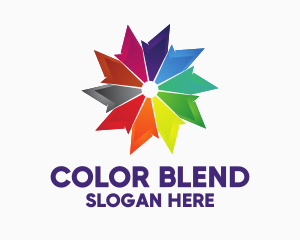 Colorful Pinwheel Star logo design