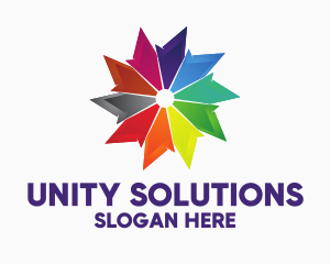 Diversity - Colorful Pinwheel Star logo design