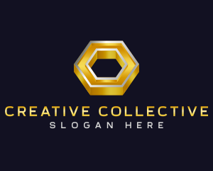 Geometric 3d Hexagon logo design