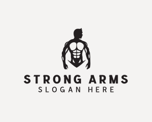 Strong Man Bodybuilder logo design