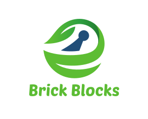 Blocks - Leaf Security Keyhole logo design