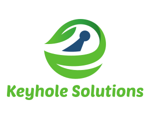 Keyhole - Leaf Security Keyhole logo design