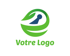 Branch - Leaf Security Keyhole logo design