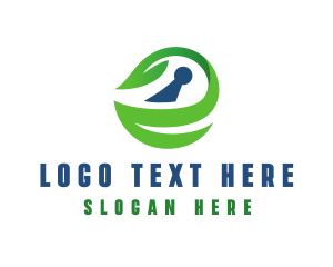 Green - Leaf Security Keyhole logo design