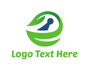 Green Branch - Leaf Security Keyhole logo design
