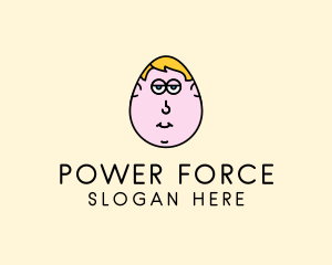 Egg Man Cartoon logo design