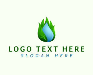 Fluid - Nature Water Leaf logo design