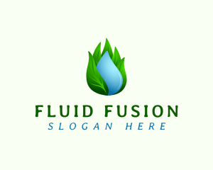 Nature Water Leaf logo design