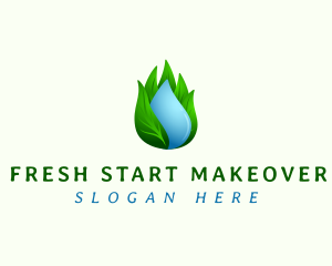 Nature Water Leaf logo design