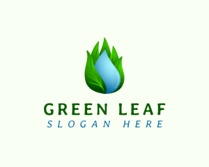 Nature Water Leaf logo design