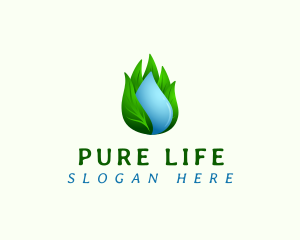 Alkaline - Nature Water Leaf logo design