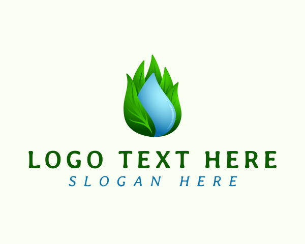 Sustainable - Nature Water Leaf logo design