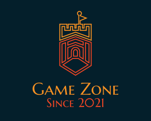 Orange Gaming Castle  logo design