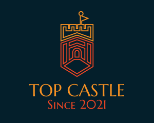 Orange Gaming Castle  logo design