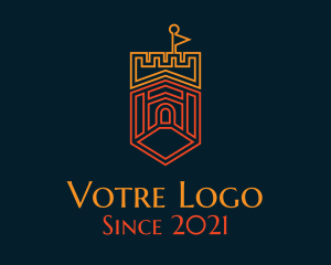Ancient - Orange Gaming Castle logo design