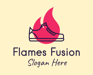 Flames - Fiery Monoline Sneakers logo design